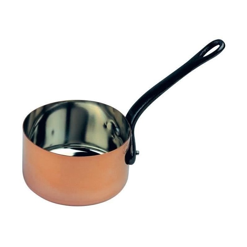 Casserole cuivre - BAUMALU - 12 cm - Cuivre massif - Intérieur étam Casserole cuivre - BAUMALU - 12 cm - Cuivre massif - Intérieur étam