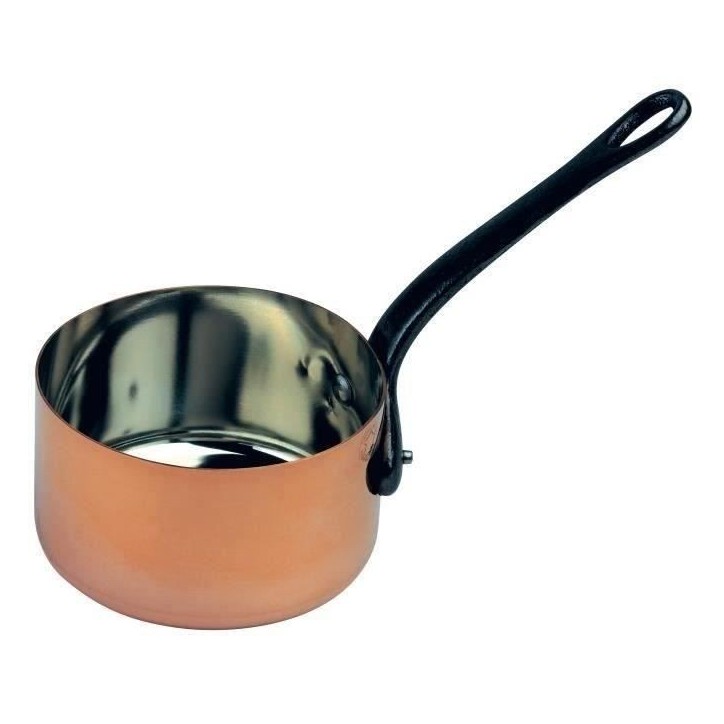 Casserole cuivre - BAUMALU - 12 cm - Cuivre massif - Intérieur étamé - Manche en fonte Casserole cuivre - BAUMALU - 12 cm - Cuivre massif - Intérieur étamé - Manche en fonte