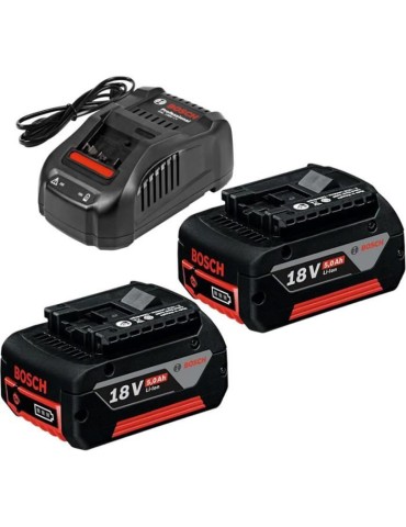 Set 2 batterieS Bosch Professional GBA 18V 5,0Ah + Chargeur GAL 1880 CV - 1600A00B8J
