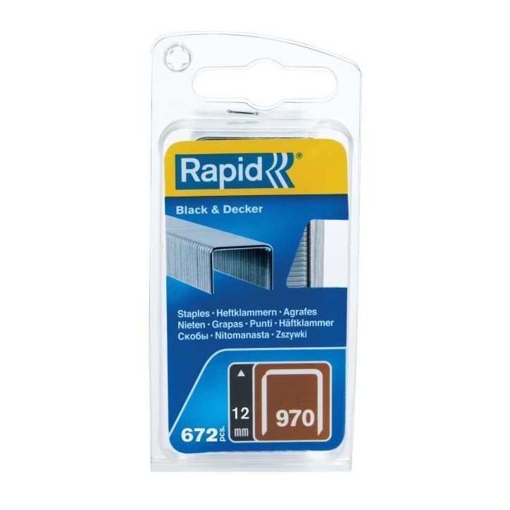 RAPID - Agrafes en fil plat n°970/12mm - Blister 672 - (40109552)