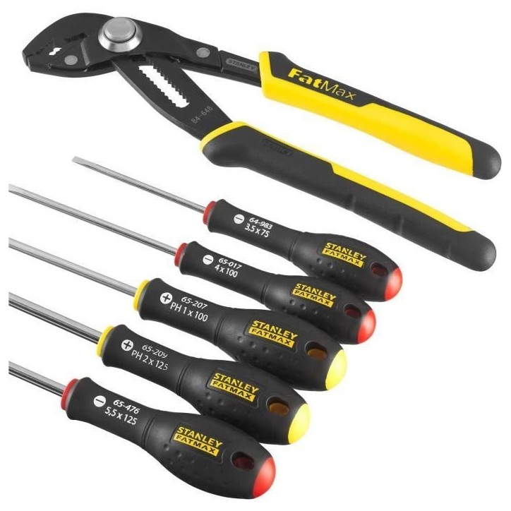 Jeu de 6 Outils - - STANLEY FATMAX - FMHT0-62639 - Pince Multiprise a Verrouillage 250 mm + Tournevis Electricien + Phillips Jeu de 6 Outils - - STANLEY FATMAX - FMHT0-62639 - Pince Multiprise a Verrouillage 250 mm + Tournevis Electricien + Phillips