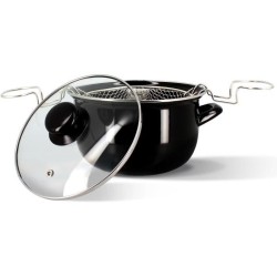 Friteuse - MENASTYL - 3645580 - En acier émaillé - Noir - 26 cm - Av