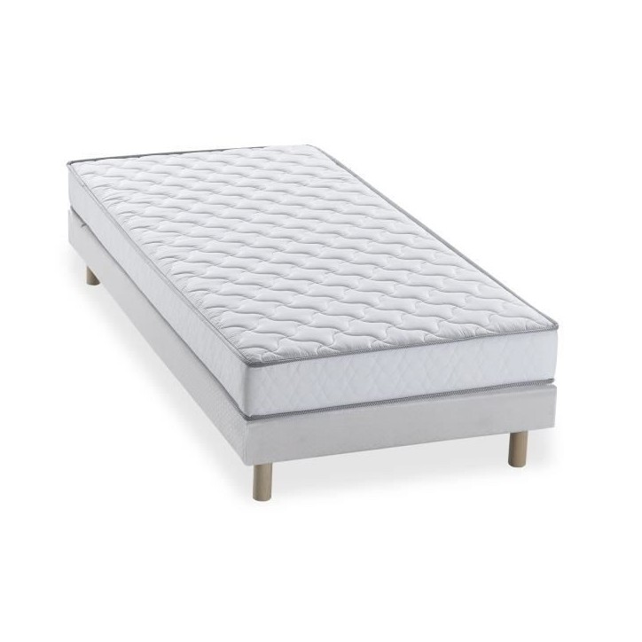 Pack pret a dormir Matelas 90x190 cm + Sommier + Couette + 1 oreiller 60x60 cm - 14 cm - DEKO DREAM TOP