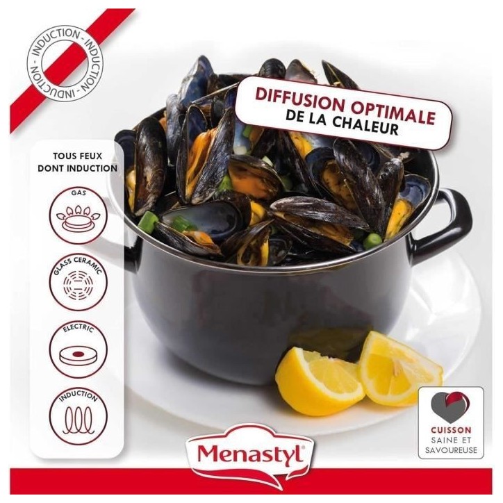 Marmite a moule - MENASTYL - 3645567 - En acier émaillé - Noir - 18 cm - 2,7 litres - Tous feux dont induction Marmite a moule - MENASTYL - 3645567 - En acier émaillé - Noir - 18 cm - 2,7 litres - Tous feux dont induction