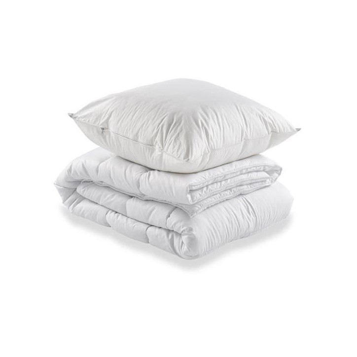 Pack pret a dormir Matelas 90x190 cm + Sommier + Couette + 1 oreiller 60x60 cm - 14 cm - DEKO DREAM TOP