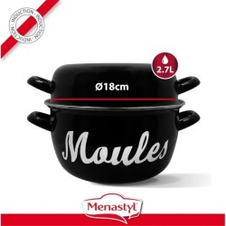 Marmite a moule - MENASTYL - 3645563 - En acier émaillé - Noir - 18