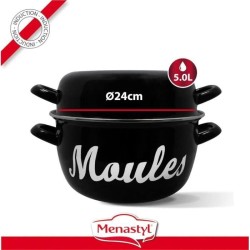 Marmite a moule - MENASTYL - 3645564 - En acier émaillé - Noir - 24