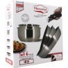 Batterie de cuisine - Induction - MENASTYL - 7930018 - Inox - 6 pieces