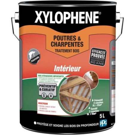 Traitement Poutres & Charpentes - Xylophene - 5L - Incolore - Insectic