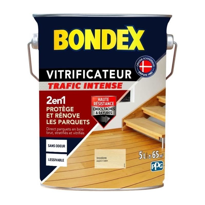 BONDEX - VITRIFICATEUR TRAFIC INTENSE - INCOLORE - SATIN - 5L
