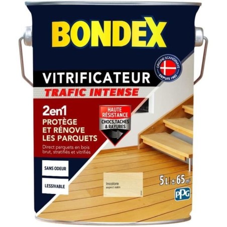 BONDEX - VITRIFICATEUR TRAFIC INTENSE - INCOLORE - SATIN - 5L