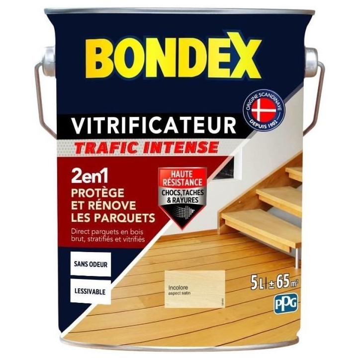 BONDEX - VITRIFICATEUR TRAFIC INTENSE - INCOLORE - SATIN - 5L