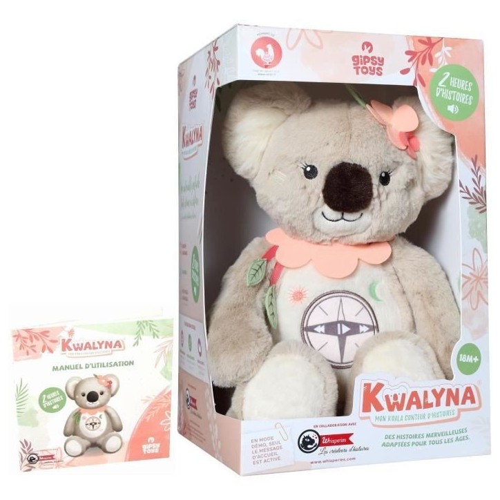 Gipsy Toys - KWALYNA - Koala conteur d'Histoires - Peluche Qui Parle Interactive -Version française - 2h de Contes Merveilleux Gipsy Toys - KWALYNA - Koala conteur d'Histoires - Peluche Qui Parle Interactive -Version française - 2h de Contes Merveilleux