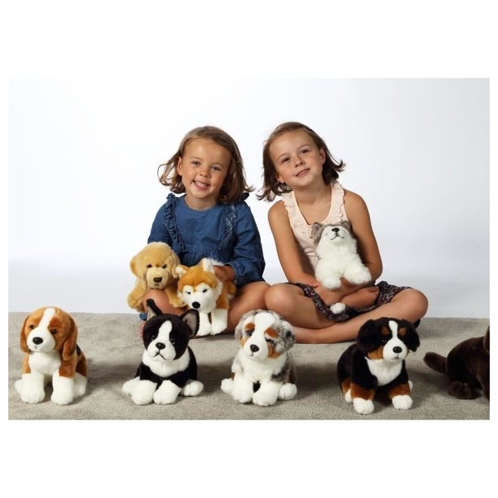 Peluche Chien Husky - GIPSY TOYS - Assis, 25 cm