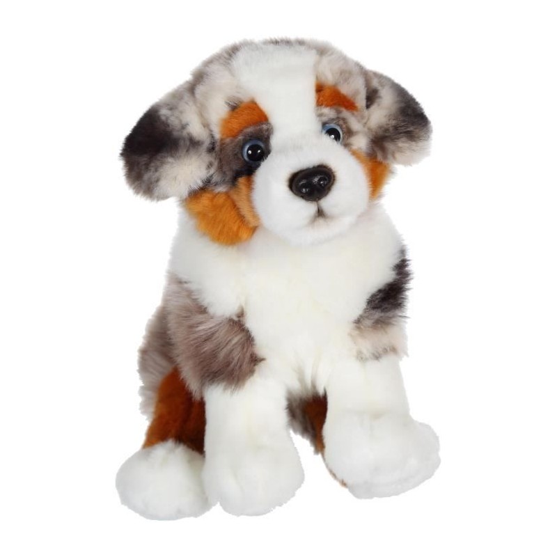 Gipsy Toys - Chien Berger Australien Assis - 25 cm - Blanc - Marron - Gipsy Toys - Chien Berger Australien Assis - 25 cm - Blanc - Marron -