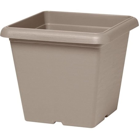 Pot de fleurs carré - GARDEN ID - Teramo Taupe - 40 x 35 cm - Résist