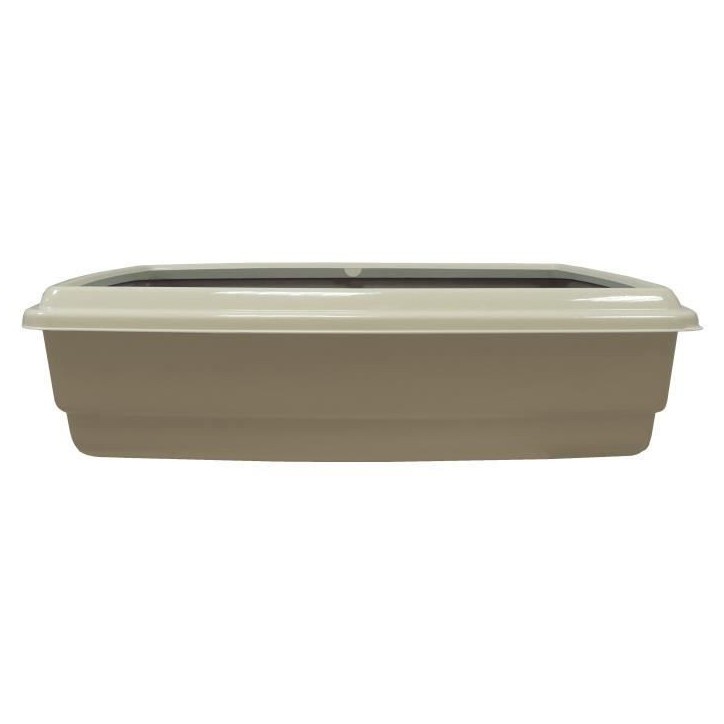 Bac a litiere avec rebord + Pelle - AIME - Pour chat - Taupe - 44 x 34 x 11 cm