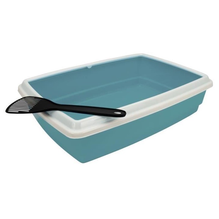 AIME Bac a litiere avec rebord 54 x 40 x 14 cm + Pelle - Pour chat AIME Bac a litiere avec rebord 54 x 40 x 14 cm + Pelle - Pour chat
