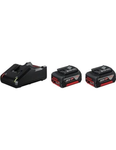 Set 2 batteries Bosch Professional GBA 18V 4,0Ah + Chargeur GAL 18V-40 C - 1600A019S0