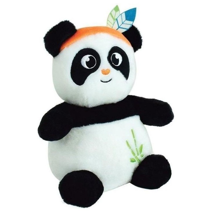 Peluche bouillotte INDIAN PANDA - JEMINI - H 21 cm - Blanc et noir - Bébé