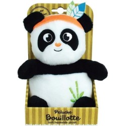 Peluche bouillotte INDIAN PANDA - JEMINI - H 21 cm - Blanc et noir - B
