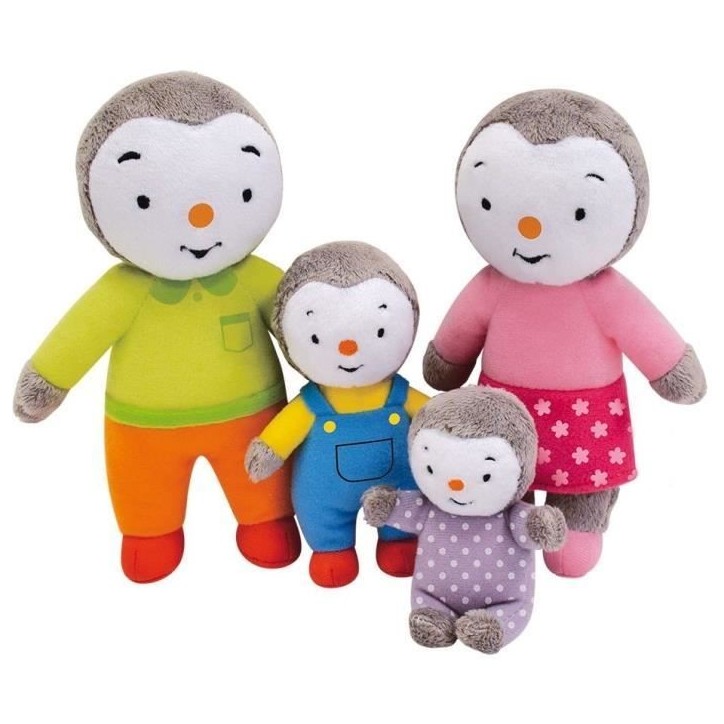Coffret famille 4 Peluches - T'Choupi - JEMINI - +/- 19 cm Coffret famille 4 Peluches - T'Choupi - JEMINI - +/- 19 cm