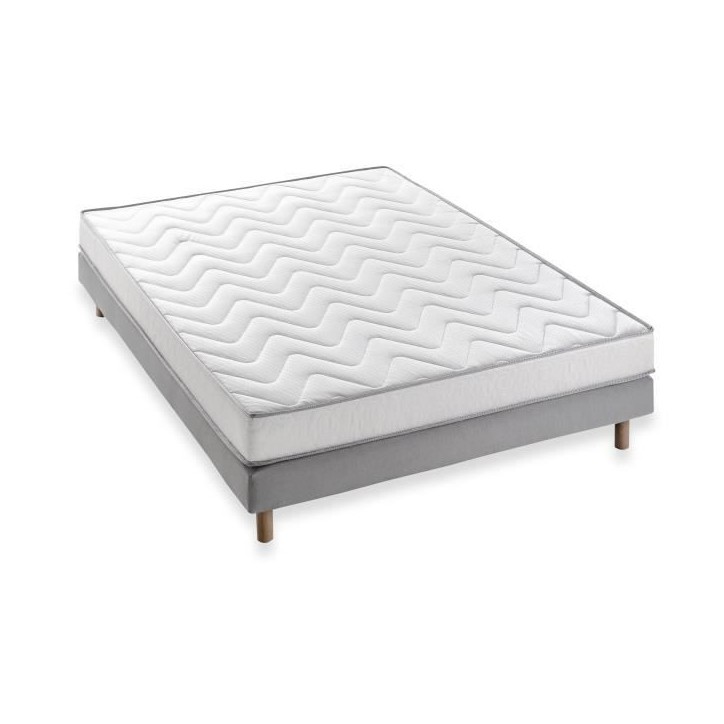 DEKO DREAM Ensemble Memoflex Matelas 140 x 190 cm + sommier - 5 zones et mémoire de forme - 16 cm