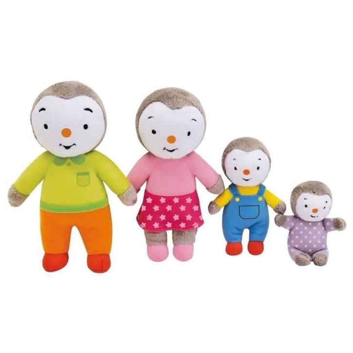 Coffret famille 4 Peluches - T'Choupi - JEMINI - +/- 19 cm Coffret famille 4 Peluches - T'Choupi - JEMINI - +/- 19 cm