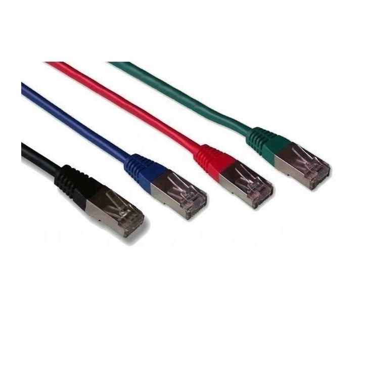 Câble RJ45 - LINEAIRE - Pack de 4 - Catégorie 6 - Blindé - 2 metres - Multicolore