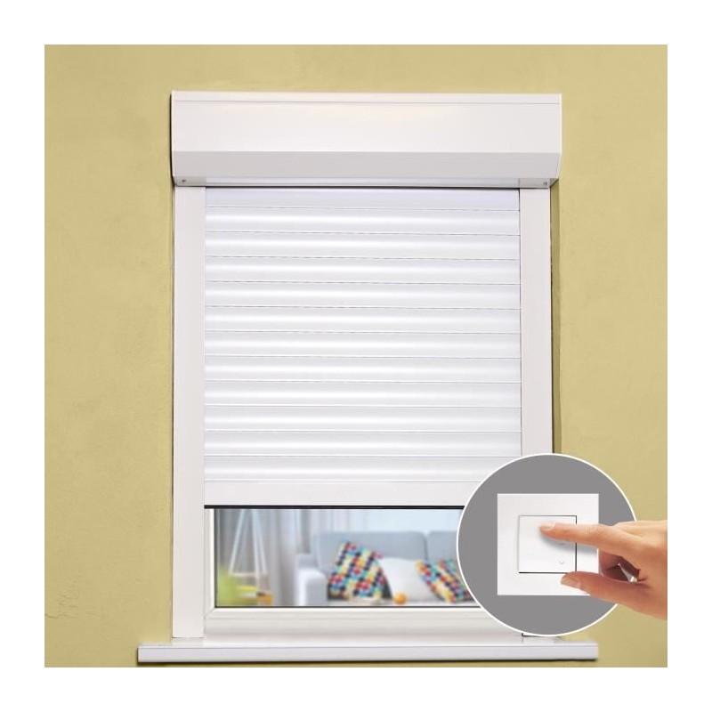 Volet roulant H120 cm x L100 cm en aluminium recoupable en largeur et Volet roulant H120 cm x L100 cm en aluminium recoupable en largeur et