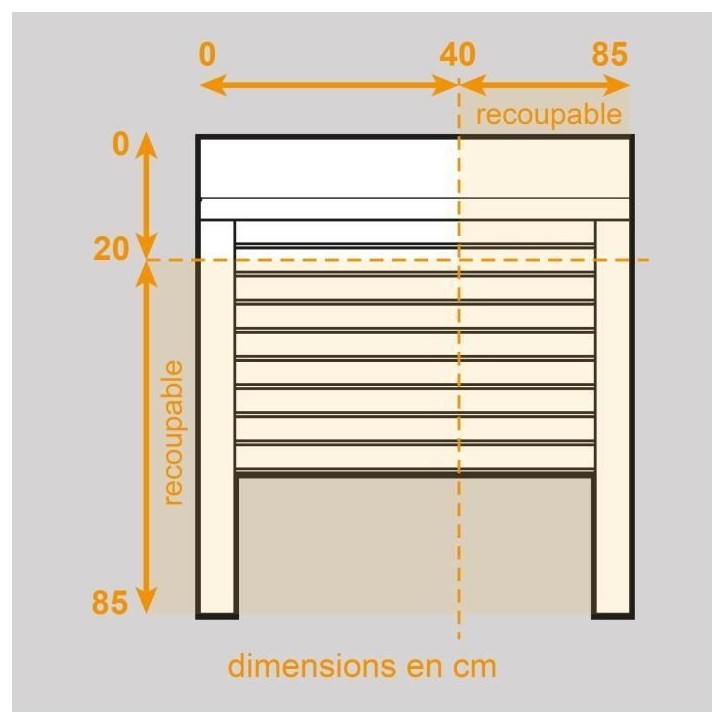 Volet roulant H120 cm x L100 cm en aluminium recoupable en largeur et hauteur - Manoeuvre électrique filaire - Coloris Blanc - Volet roulant H120 cm x L100 cm en aluminium recoupable en largeur et hauteur - Manoeuvre électrique filaire - Coloris Blanc -