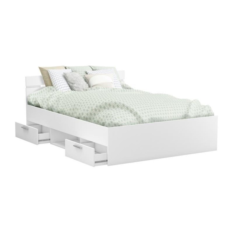 Demeyere Lit adulte MICHIGAN - 160 x 200 cm - Multiples rangements - B Demeyere Lit adulte MICHIGAN - 160 x 200 cm - Multiples rangements - B