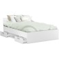 Demeyere Lit adulte MICHIGAN - 160 x 200 cm - Multiples rangements - Blanc