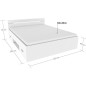 Demeyere Lit adulte MICHIGAN - 160 x 200 cm - Multiples rangements - Blanc