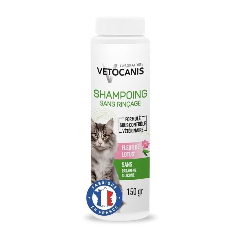 Shampoing sec - VETOCANIS - 150gr pour Chat Shampoing sec - VETOCANIS - 150gr pour Chat