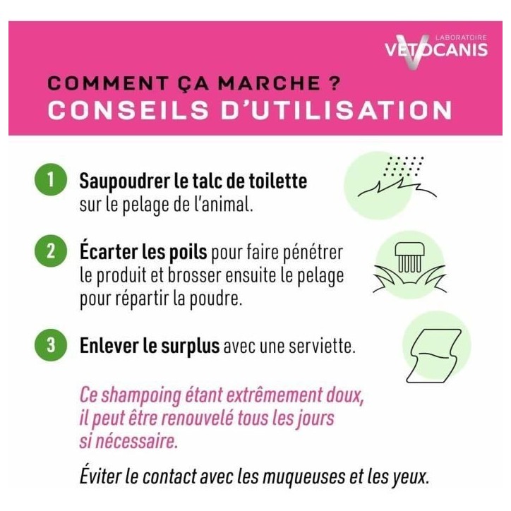 Shampoing sec - VETOCANIS - 150gr pour Chat