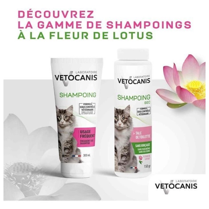 Shampoing sec - VETOCANIS - 150gr pour Chat