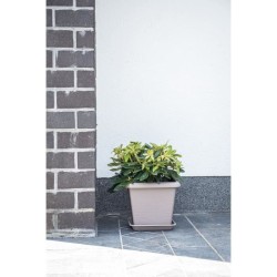 Pot de fleurs carré - GARDEN ID - Teramo Taupe - 40 x 35 cm - Résist