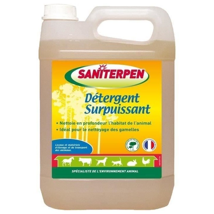 SANITERPEN - Détergent Surpuissant 5L - Nettoie en profondeur. Formule concentrée Pin des landes SANITERPEN - Détergent Surpuissant 5L - Nettoie en profondeur. Formule concentrée Pin des landes