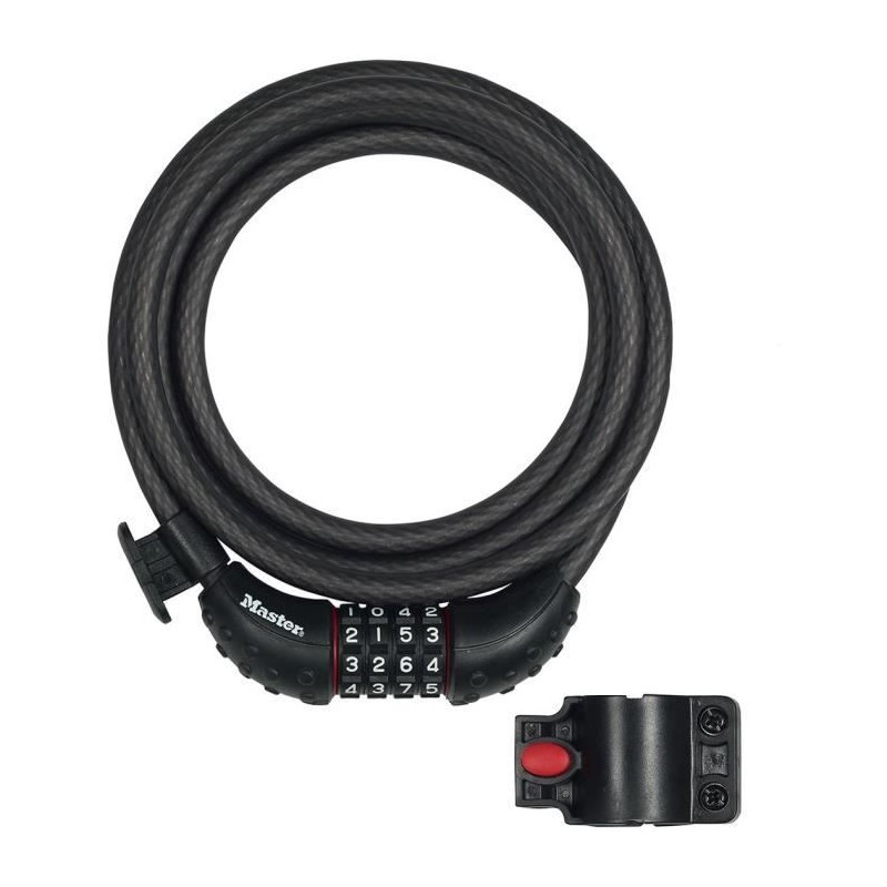 Antivol pour vélo - MASTER LOCK - 8120EURDPRO - Câble torsadé en ac Antivol pour vélo - MASTER LOCK - 8120EURDPRO - Câble torsadé en ac