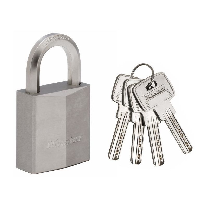 Cadenas en laiton nickelé 40mm - MASTER LOCK - Anse hexagonale - Haut Cadenas en laiton nickelé 40mm - MASTER LOCK - Anse hexagonale - Haut