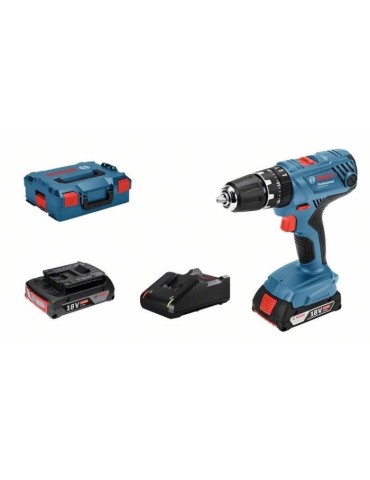 Perceuse a percussion Bosch Professional GSB 18V- 21 + 2 batteries 2,0Ah + Chargeur GAL 1820 - 06019H1109