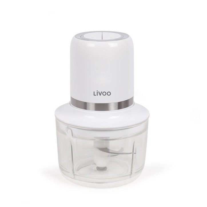 Hachoir électrique sans fil - LIVOO - 200 W - 2 vitesses - 1,2 L - 4 lames en acier - Blanc Hachoir électrique sans fil - LIVOO - 200 W - 2 vitesses - 1,2 L - 4 lames en acier - Blanc