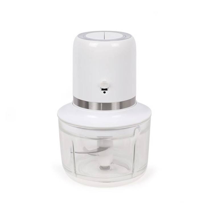 Hachoir électrique sans fil - LIVOO - 200 W - 2 vitesses - 1,2 L - 4 lames en acier - Blanc Hachoir électrique sans fil - LIVOO - 200 W - 2 vitesses - 1,2 L - 4 lames en acier - Blanc