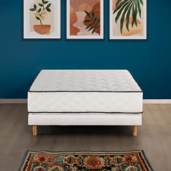 Ensemble matelas sommier 140 x 190 cm Hauteur 27 cm - ressorts ensach