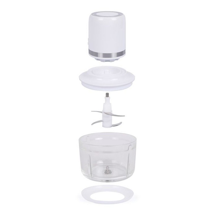 Hachoir électrique sans fil - LIVOO - 200 W - 2 vitesses - 1,2 L - 4 lames en acier - Blanc Hachoir électrique sans fil - LIVOO - 200 W - 2 vitesses - 1,2 L - 4 lames en acier - Blanc
