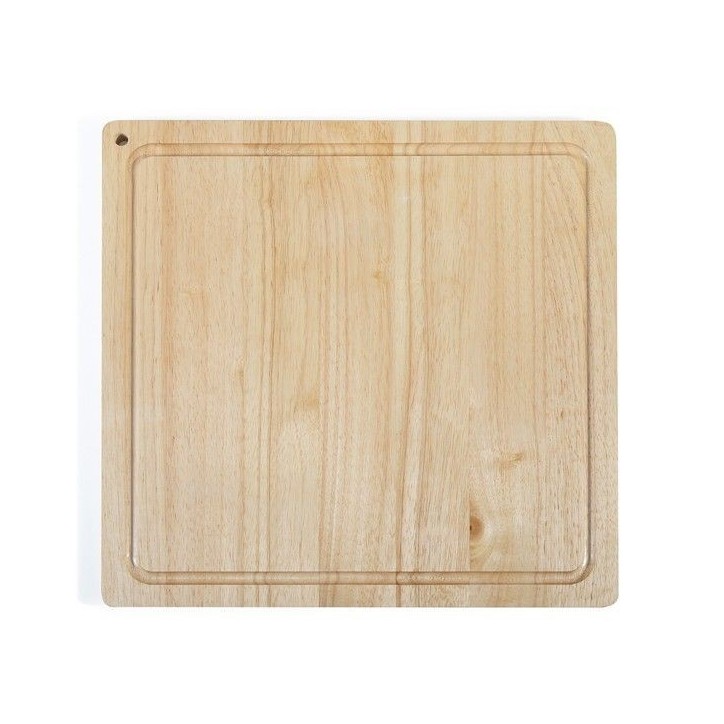 Planche a découper - LIVOO - MES141 - Bois d'hévéa - Taille XXL - 46 x 46 cm - Rigole intégrée