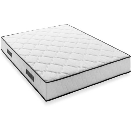 Ensemble matelas sommier 140 x 190 cm Hauteur 27 cm - ressorts ensachés - 7 zones - réversible - fabriqué en Belgique - DEKO