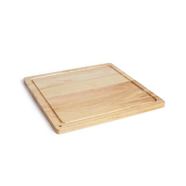 Planche a découper - LIVOO - MES141 - Bois d'hévéa - Taille XXL - 46 x 46 cm - Rigole intégrée