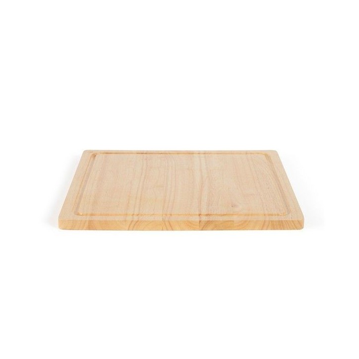 Planche a découper - LIVOO - MES141 - Bois d'hévéa - Taille XXL - 46 x 46 cm - Rigole intégrée